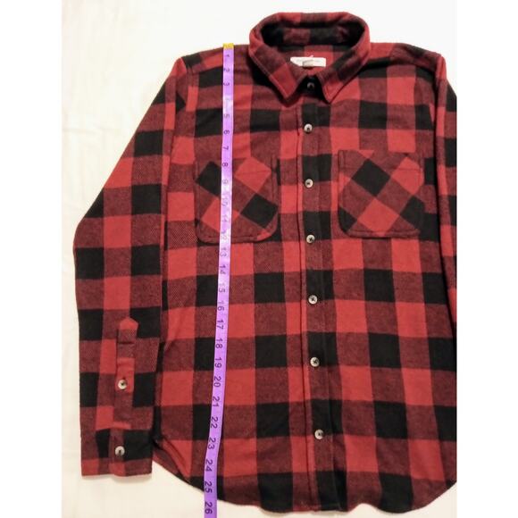 Beach Lunch Lounge Collection Women's Red and Black Plaid Thick Flannel SZ S - Picture 6 of 7